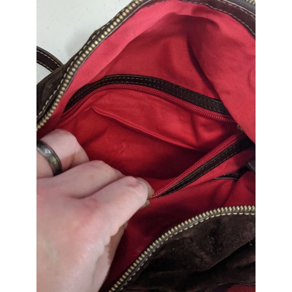 Dooney & Bourke Brown Suede Vintage Leather Crossbody Bag - Picture 8 of 11